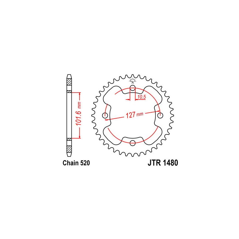 CORONA S AC P520-D37 SGR - SPROCKETS  POLARIS Outlaw MXR 450 08/10