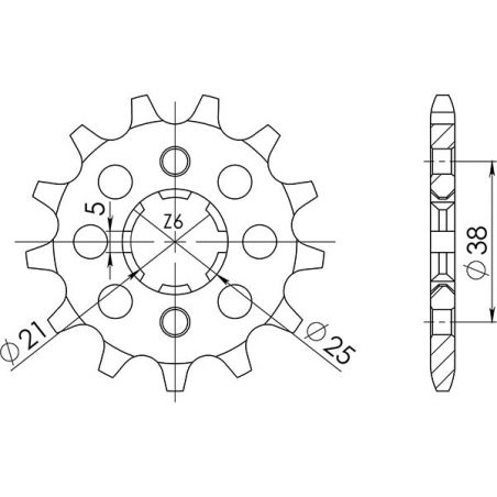 PIGNONE S AC P520-D13 SGR - SPROCKETS  SACHS Roadster 125