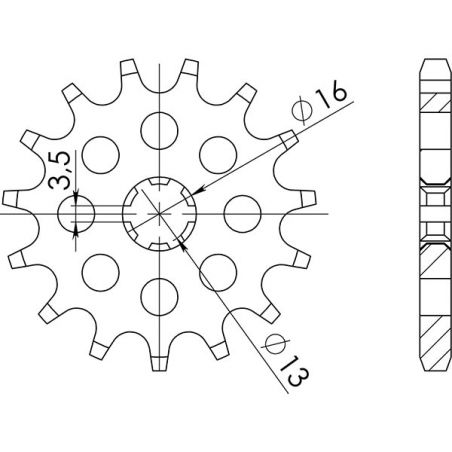 PIGNONE S+2 AC P428-D14 SGR - SPROCKETS  SUZUKI TS ER Trail 80 83/84