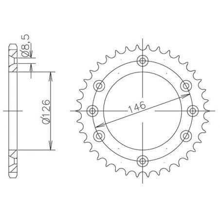 CORONA S AC P428-D50 SGR - SPROCKETS  SUZUKI DR SM (CS111) 125 09/13