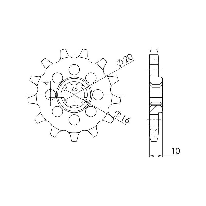 PIGNONE S+2 AC P428-D14 SGR - SPROCKETS  SUZUKI GZ Marauder (GERMANIA) 125 98/11