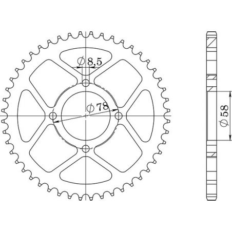 CORONA S AC P428-D42 SGR - SPROCKETS  SUZUKI RG Gamma 125 86/92
