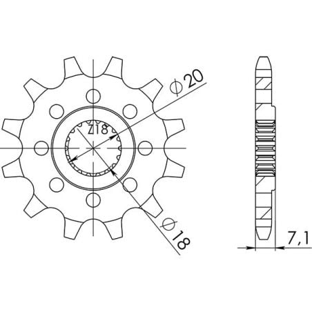 PIGNONE S+2 AC P520-D12 SGR - SPROCKETS  SUZUKI RM 125 87/87