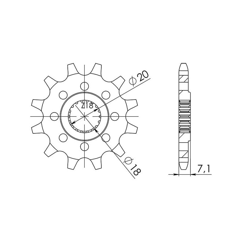 PIGNONE S+2 AC P520-D12 SGR - SPROCKETS  SUZUKI RM 125 97/99