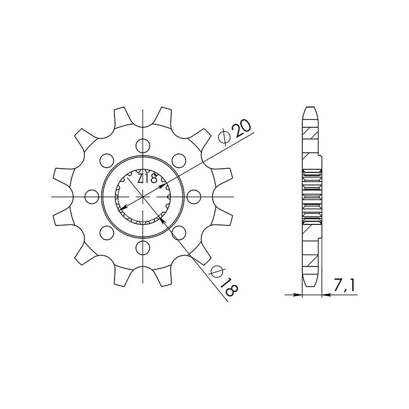PIGNONE S AC P520-D12 SGR - SPROCKETS  SUZUKI RM 125 10/12