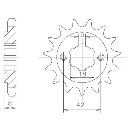 PIGNONE S+2 AC P520-D14 SGR - SPROCKETS  SUZUKI PE Enduro 175 79/79