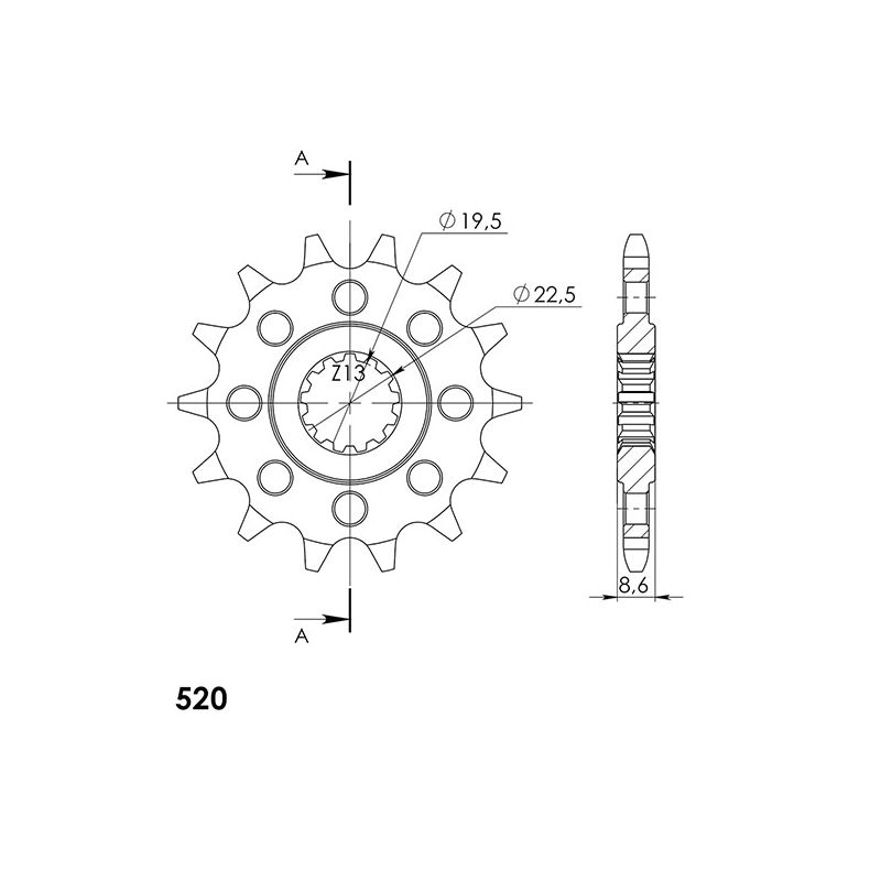 PIGNONE S AC P520-D14 SUPERSPROX CST-1447 SUZUKI DL A V Strom ABS 250 18/21
