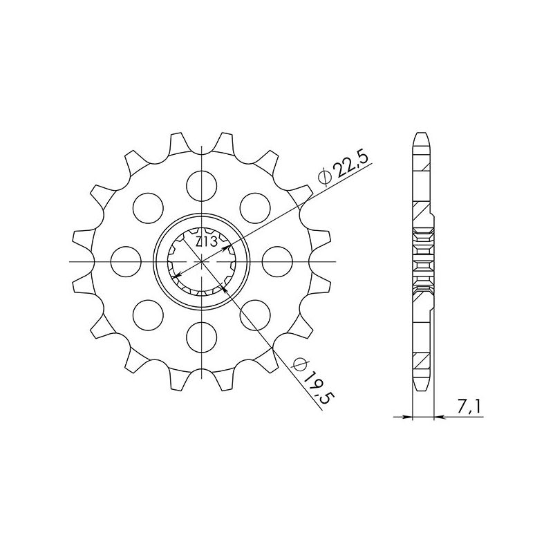 PIGNONE S+2 AC P520-D14 SGR - SPROCKETS  SUZUKI DR S (SJ41A) 250 82/87