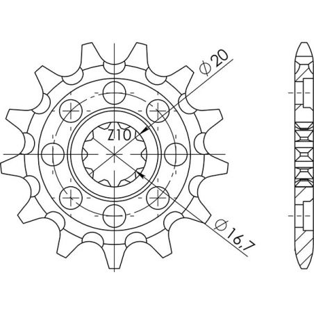 PIGNONE S+2 AC P520-D14 SGR - SPROCKETS  SUZUKI GSX ET 250 80/81