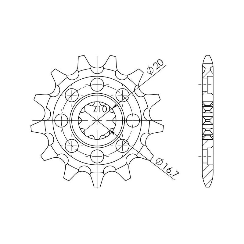 PIGNONE S AC P520-D14 SGR - SPROCKETS  SUZUKI GSX ET/T 250 80/81