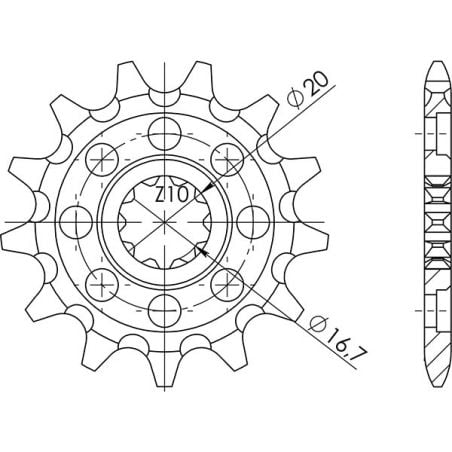 PIGNONE S AC P520-D14 SGR - SPROCKETS  SUZUKI GSX ET/T 250 80/81