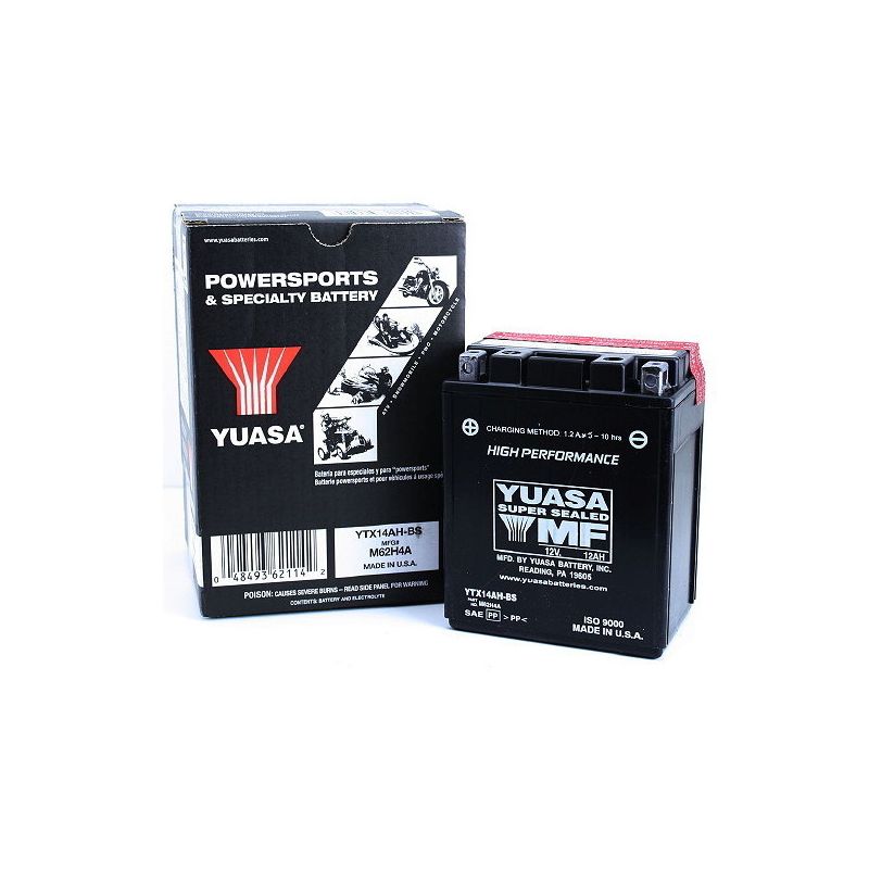 BATTERIA YUASA YTX14AH-BS SUZUKI LT F KingQuad 4X4 (XH/J/K/L/M/N/P/R/S/T/V/W/FX/FY/FK1/FK2) 300 87/02