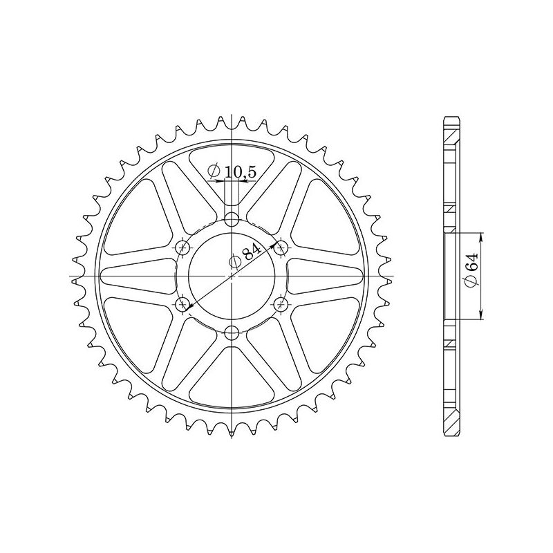 CORONA S AC P530-D44 SGR - SPROCKETS  SUZUKI GSX E (T/X) (2CIL) 400 80/81