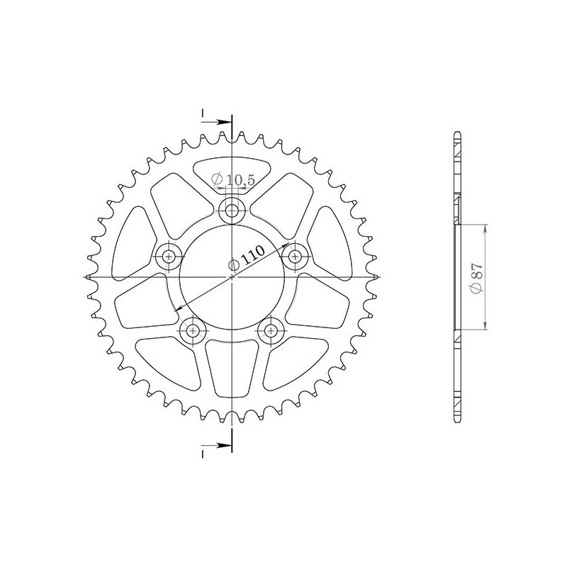 CORONA R AL P520-D46 SGR - SPROCKETS  SUZUKI GSX X Impulse (XA/XS) 400 88/93