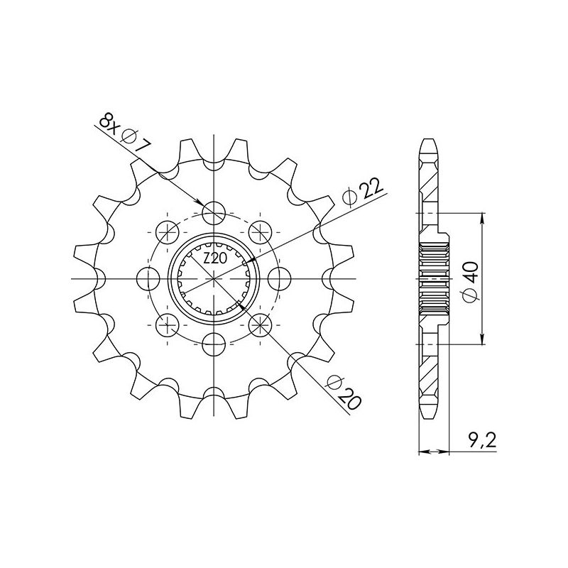 PIGNONE S+2 AC P520-D14 SGR - SPROCKETS  SUZUKI LT R Quadracer 450 06/09