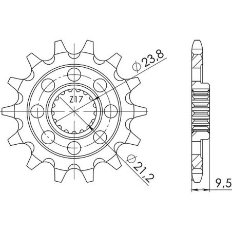 PIGNONE S+2 AC P520-D14 SGR - SPROCKETS  SUZUKI RMX 4T 450 11/12