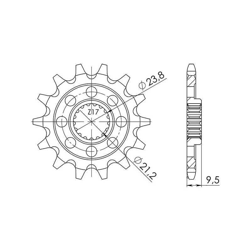 PIGNONE S+2 AC P520-D13 SGR - SPROCKETS  SUZUKI RMX 4T 450 13/17
