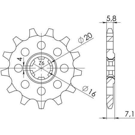 PIGNONE S AC P530-D15 SGR - SPROCKETS  SUZUKI GT Titan 500 75/78