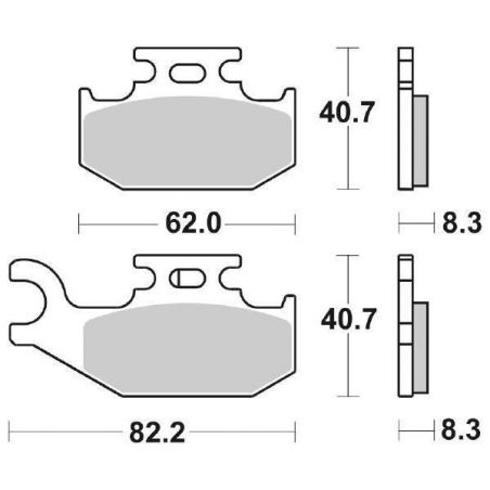PASTIGLIA FRENO ANT. DX SBS 836SI SUZUKI LT A KingQuad XP 500 09/10