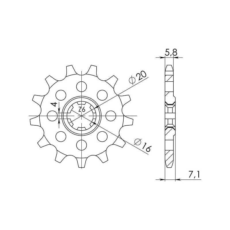 PIGNONE S+2 AC P530-D15 SGR - SPROCKETS  SUZUKI T J/K/L/M 500 68/75