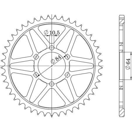 CORONA S AC P530-D50 SGR - SPROCKETS  SUZUKI GS (B/N) (Tamburo) 550 77/79