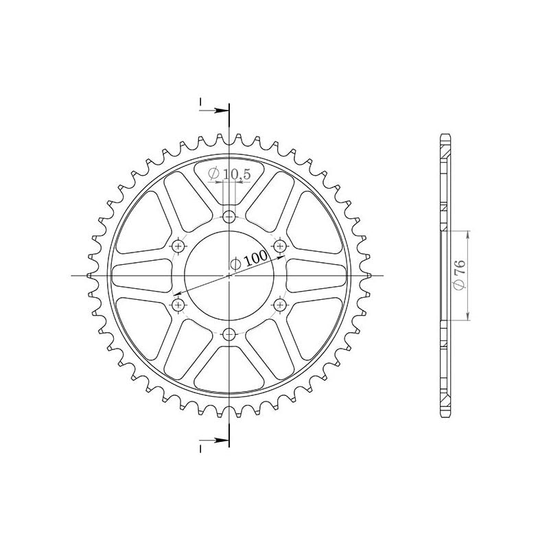 CORONA S AC P530-D46 SGR - SPROCKETS  SUZUKI GSX E (GSX600ESH) 550 83/86
