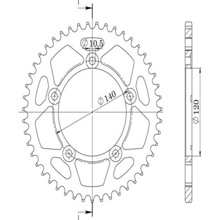 CORONA S+2 AL P525-D47 SGR - SPROCKETS  SUZUKI GSX R (K4/K5) 600 04/05