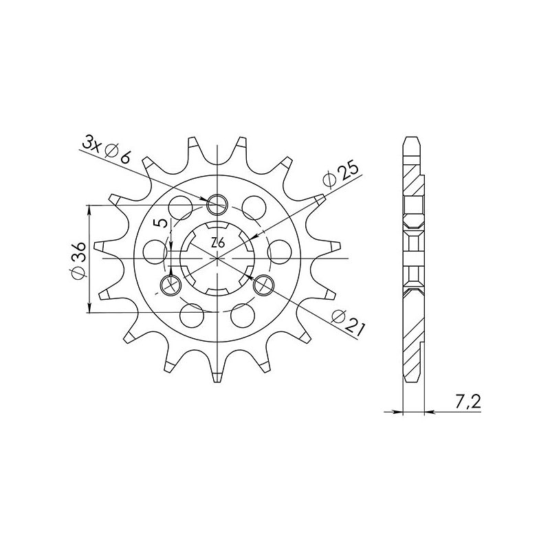 PIGNONE S+2 AC P520-D16 SGR - SPROCKETS  SUZUKI DR R (SP41A) 650 90/91