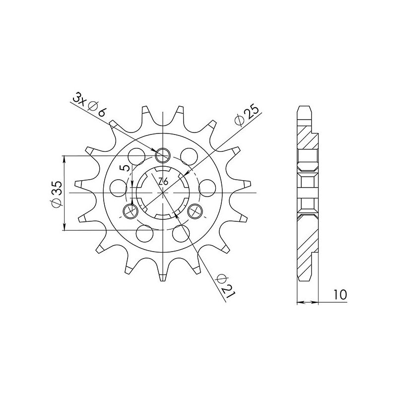 PIGNONE S+2 AC P525-D15 SGR - SPROCKETS  SUZUKI DR SE (SP46A) 650 96/16