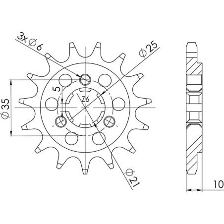 PIGNONE S+2 AC P525-D15 SGR - SPROCKETS  SUZUKI DR SE (SP46A) 650 96/16