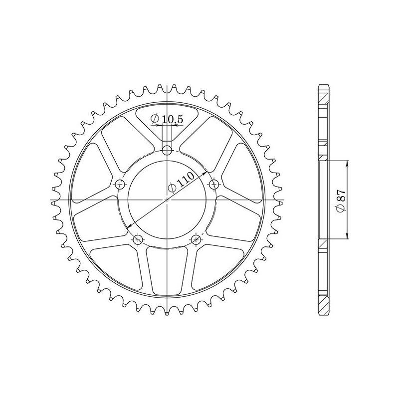 CORONA S+2 AC P525-D46 SGR - SPROCKETS  SUZUKI SV S 650 99/07