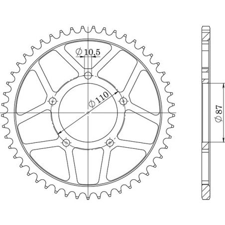CORONA S AC P525-D45 SGR - SPROCKETS  SUZUKI SV S 650 08/10
