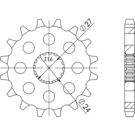 PIGNONE S+2 AC P530-D17 SGR - SPROCKETS  SUZUKI GSX R (L2/L3/L4/L5) 1000 12/16