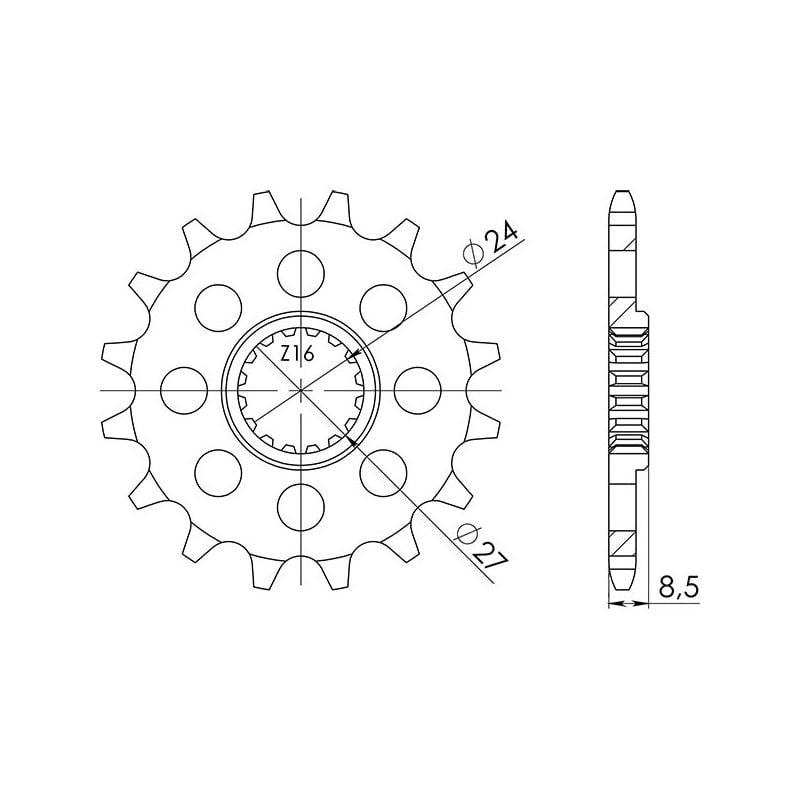 PIGNONE R+2 AC P520-D17 SGR - SPROCKETS  SUZUKI GSX R (L2/L3/L4/L5) 1000 12/16