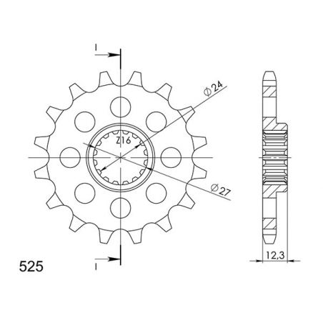 PIGNONE S AC P525-D17 SGR - SPROCKETS CST-444:17 SUZUKI GSX R (L7/L8/L9/M0/M1) 1000 17/21
