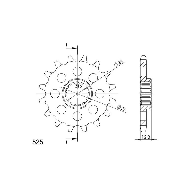 PIGNONE S AC P525-D17 SGR - SPROCKETS CST-444:17 SUZUKI GSX RR (L7/L8/L9/M0/M1) 1000 17/21