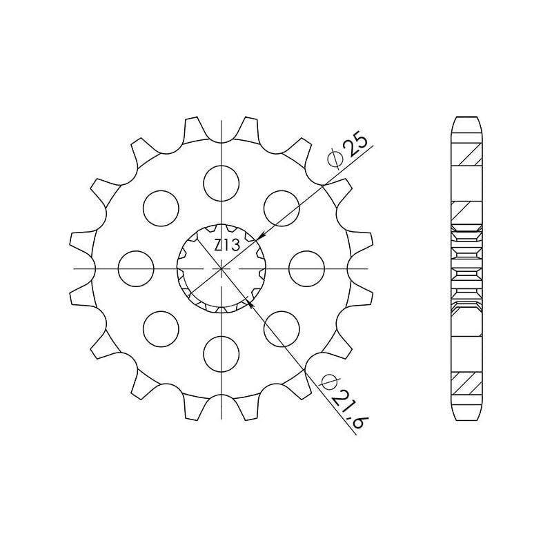 PIGNONE S AC P525-D17 SGR - SPROCKETS  SUZUKI GSX-S / GSX-S ABS 1000 15/21