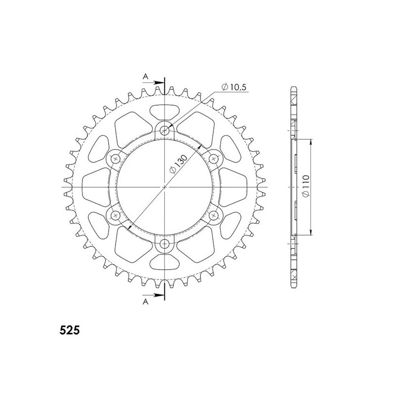 CORONA S AL P525-D44 SGR - SPROCKETS  SUZUKI GSX-S TQMO Katana Jindachi 1000 19/20