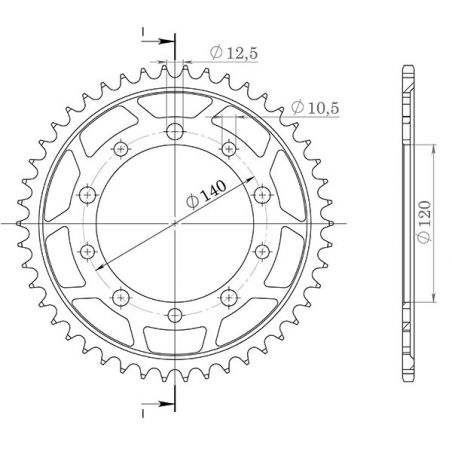 CORONA S+2 AL P530-D42 SGR - SPROCKETS  SUZUKI SV S 1000 03/07