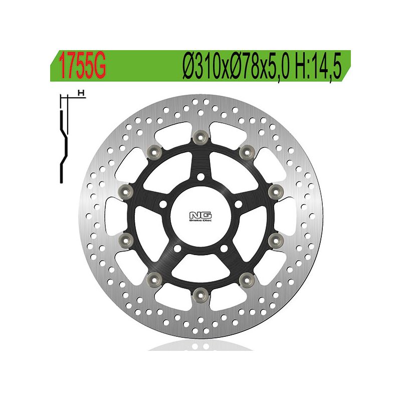 DISCO FRENO ANT. DX-SX NG 1755G TRIUMPH Daytona (T806LW) 600 03/04