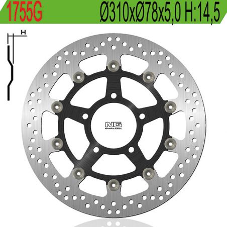 DISCO FRENO ANT. DX-SX NG 1755G TRIUMPH Speed Four (T801/811-T806LB) 600 03/05