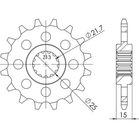 PIGNONE S+2 AC P525-D14 SGR - SPROCKETS  TRIUMPH Speed Four (T801/811-T806LB) 600 03/05