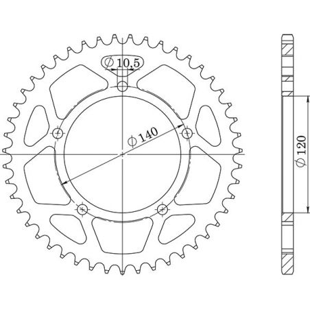 CORONA R AL P520-D45 SGR - SPROCKETS  TRIUMPH TT (T800) 600 04/04