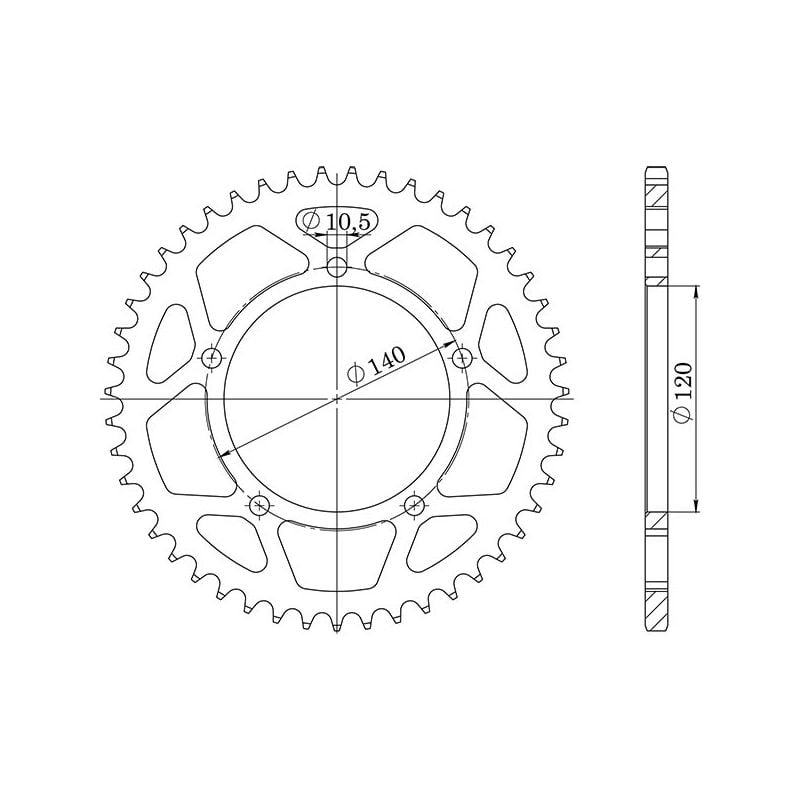 CORONA R+2 AL P520-D44 SGR - SPROCKETS  TRIUMPH TT (T800) 600 00/03