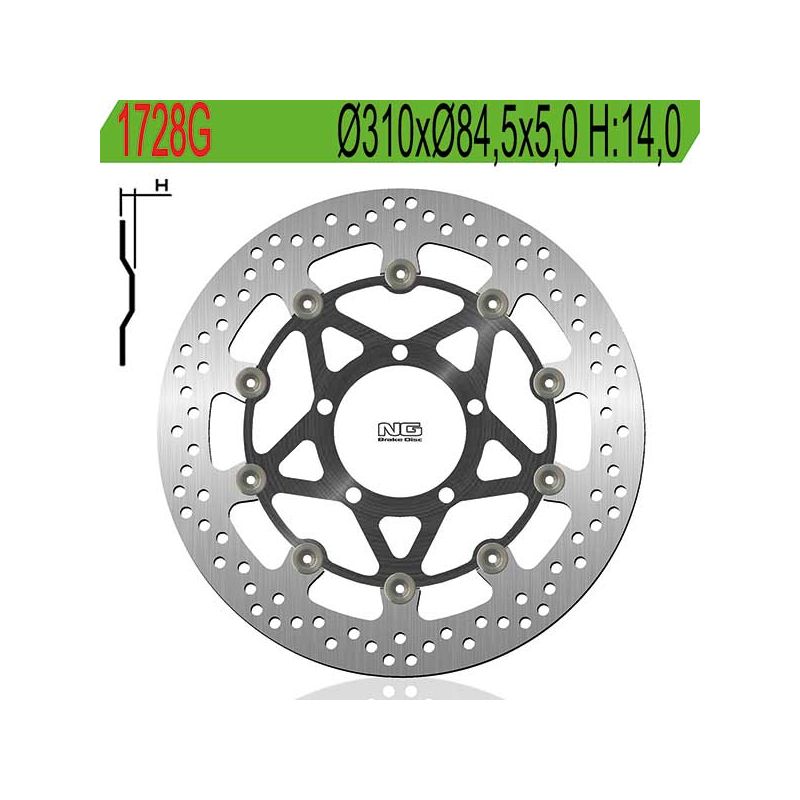 DISCO FRENO ANT. DX-SX NG 1728G TRIUMPH Daytona R 675 11/12