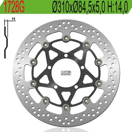 DISCO FRENO ANT. DX-SX NG 1728G TRIUMPH Street Triple 675 07/12