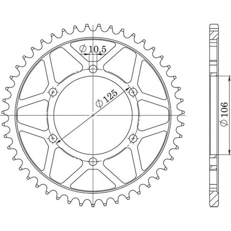 CORONA S+2 AC P525-D49 SGR - SPROCKETS  TRIUMPH Street Triple R 675 08/12