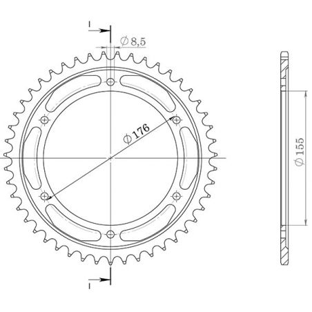 CORONA S AL P530-D45 SGR - SPROCKETS  TRIUMPH Tiger Sport 850 21/21