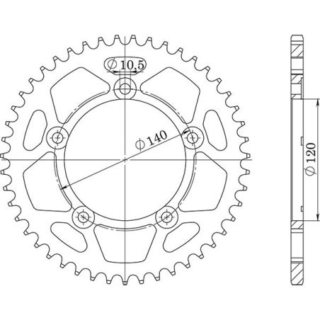 CORONA S+2 AC P525-D45 SGR - SPROCKETS  TRIUMPH Bonneville SE (RUOTE IN LEGA) 865 09/15