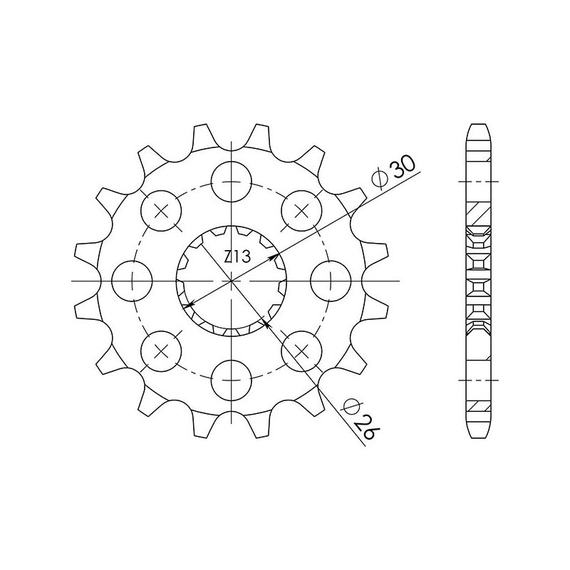 PIGNONE S+2 AC P525-D18 SGR - SPROCKETS  TRIUMPH Scrambler 865 06/15